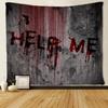 Zombie Tapestry Behind Wooden Doors Halloween  Fear Wall Hanging Bedroom Living Room Dormitory Home Decor