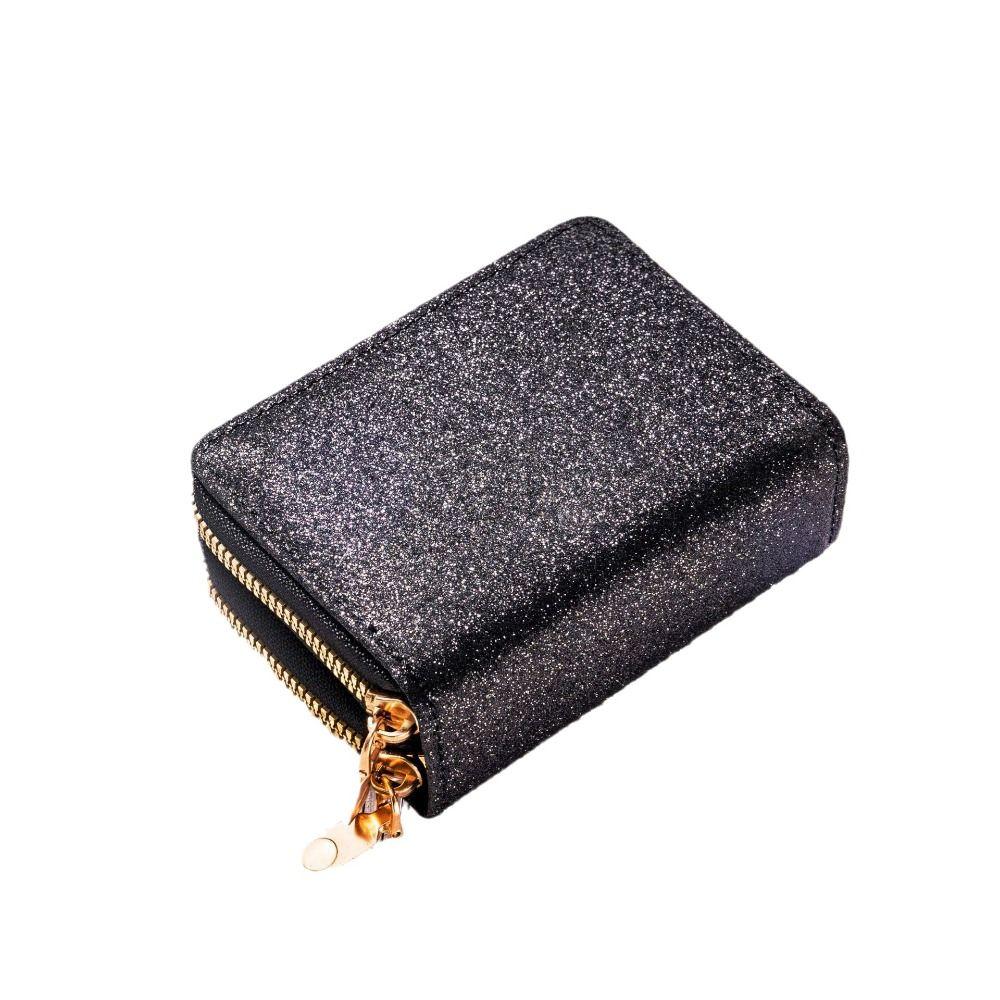 Solid Color Women Card Bag Luxury Accordion Card Holder New Design Starry Shiny Wallet  Girls