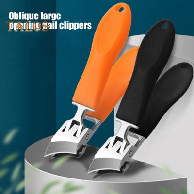 Wide Jaw Opening Curved Nail Clippers for Seniors Anti-Splash Slanted Nail Clipper Long Handle Curved Blade Nail Trimming Tools