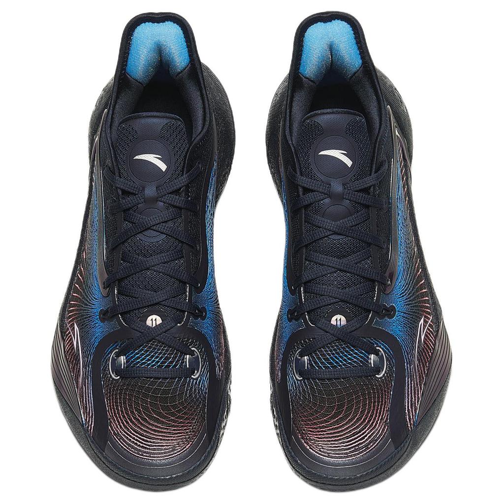 Anta 3-Point Rain 2 Cushioned Slip-Resistant Low-Top Basketball Shoes Men's Midnight Blue Sneakers 912431102-2