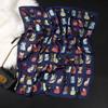 Luxury Cat Silk Shawl Square Scarf For Women Satin Hijab Fashion Wraps Female Hair Bands Ribbon Headband Bandana