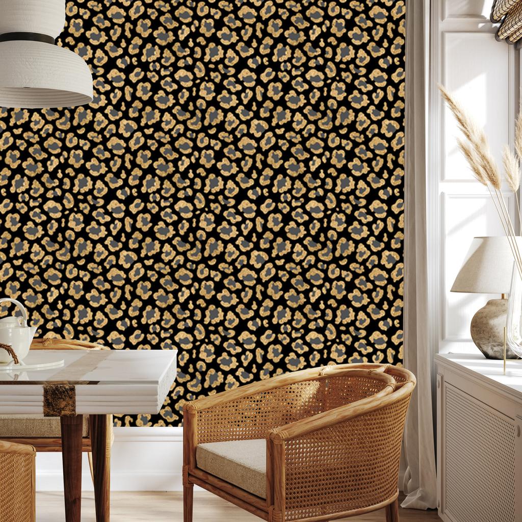 Golden Leather Wallpaper Ochre and Gold for Living Room and Bedroom 50x1000