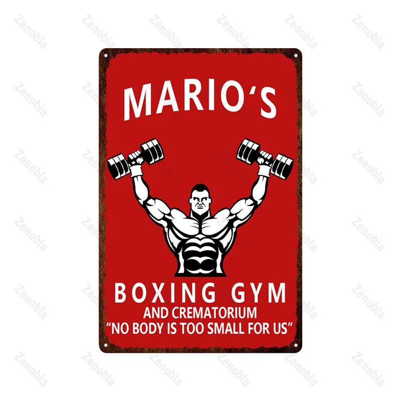 Trening Mięśni Fitness Metalowy Znak Podnoszenie Ciężarów Boks Sport Metalowa Tablica Tabliczki Sztuka Podnoś Ciężkie Blaszane Plakaty Siłownia Bar Wystrój Domu
