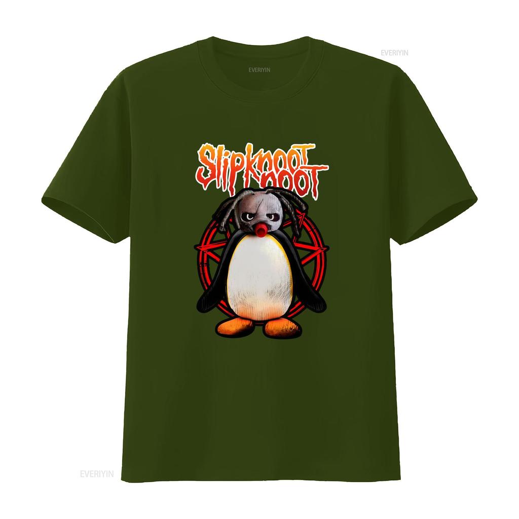 Slipknoot Noot Pingu Mens T Shirt Novelty Round Collar with Design vintage Washed fashion Casual designer clothes streetwear