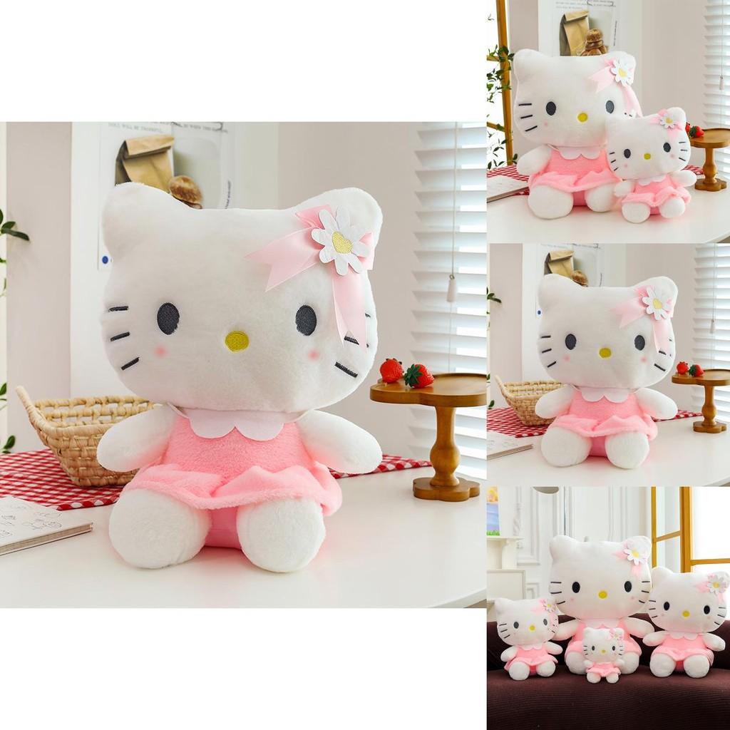 Adorable Flower Kt Cat Plush Toy Big Hello Kitty Doll With Soft Pp Cotton Filling