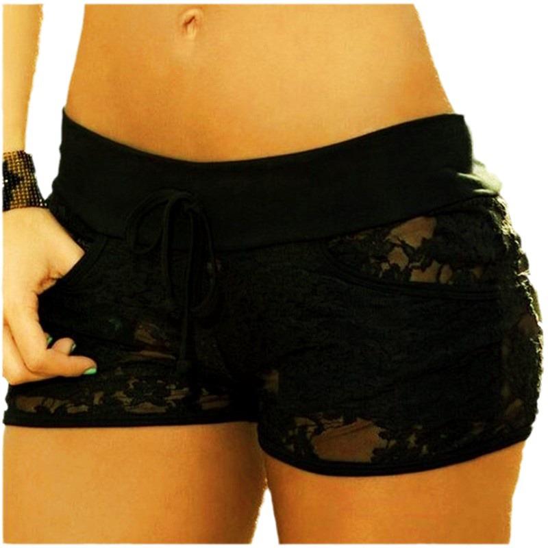 Elegante Schnür-Durchsichtige Spitze-Boxershorts für Damen