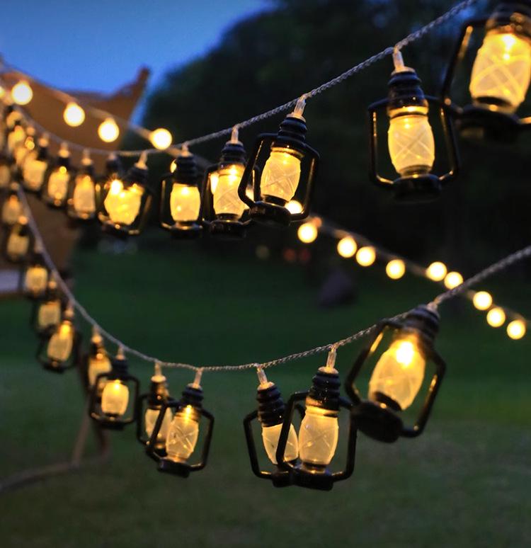 LED Solar String Lights: Outdoor Camping & Courtyard Tent Decor with Colored Bulb