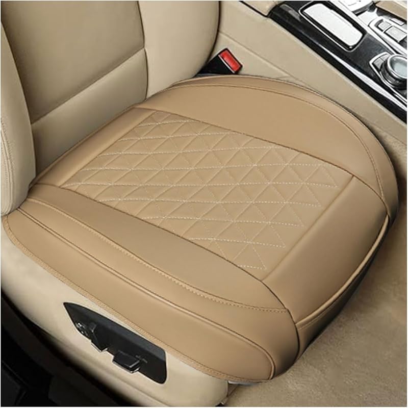 Leather Car Seat Cover, Auto Front Bottom Seat Cover Luxury Car Seat Protector Anti-Slip Waterproof Cushion Cover With Storage Pocket, For Most Cars,