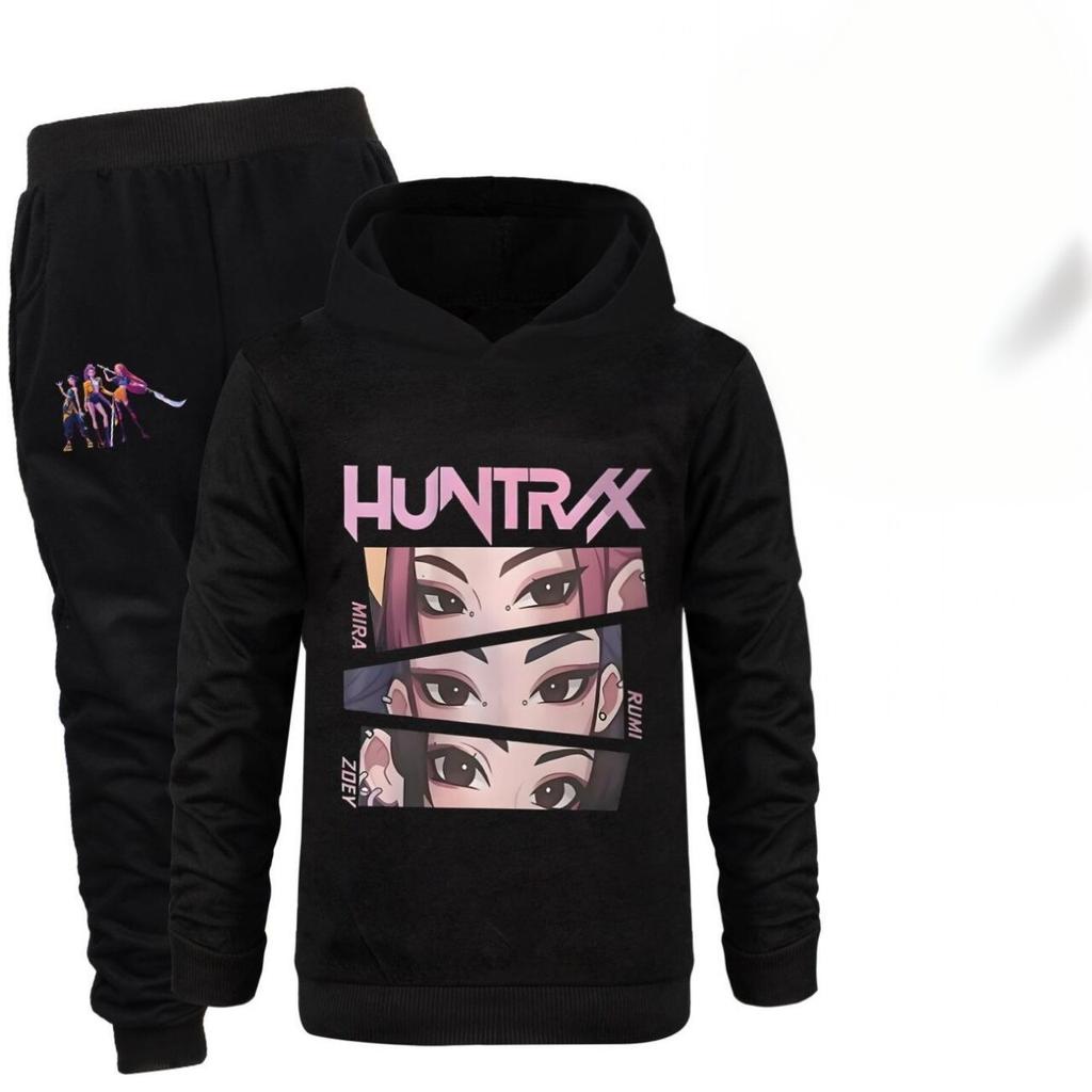 Kpop Witch Hunt Group Printed Boys and Girls Hoodies+Sports Pants Autumn Sweet and Comfortable Set