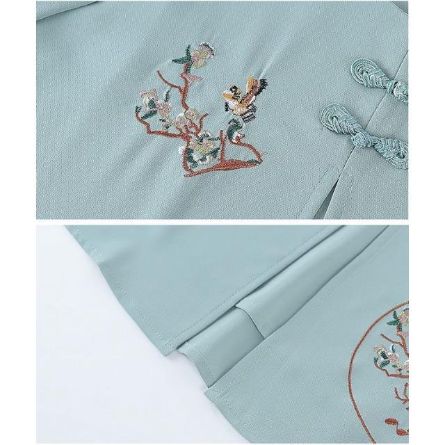 Women Summer Outfit Embroidered Shirt and Pants 2 Piece Set  Clothes
