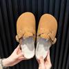 Comwarm Pelz-Clogs für Damen Herren Winter Zuhause Kork-Pantoletten Fuzzy Hausschuhe Kurzplüsch Kartoffelschuhe Innen Außen Warm Zuecos Mujer