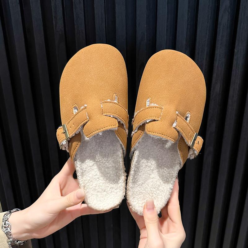 Comwarm Pelz-Clogs für Damen Herren Winter Zuhause Kork-Pantoletten Fuzzy Hausschuhe Kurzplüsch Kartoffelschuhe Innen Außen Warm Zuecos Mujer
