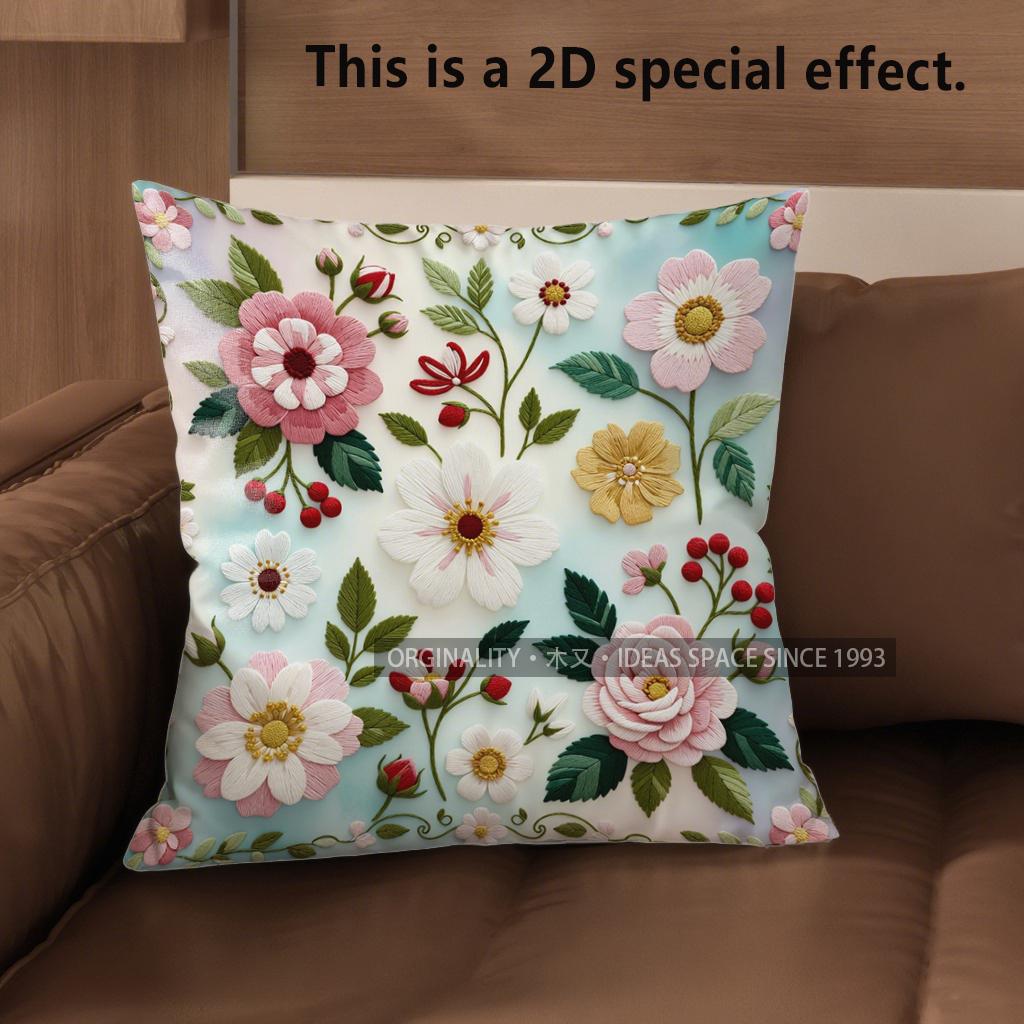 

2D Винтажный Цветочный 3D Стиль Наволочки для Подушек Декоративные Наволочки Подходят для Дивана Спальни Автомобиля 40x40cm