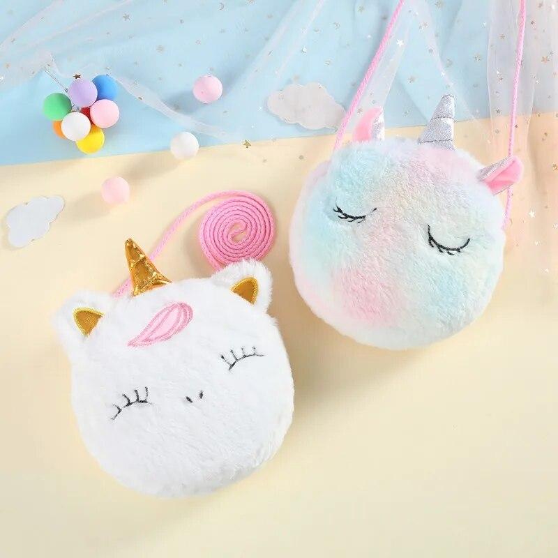 Fashion Children Girls Shoulder Bag Cute  Animals Messenger Bag Kids Keys Coin Purse Cute Princess Mini Handbag Plush Toy