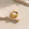 Minimalist Trendy Chunky Curved Statement Rings for Women Personality Stainless Steel Adjustable Open Rings Party Jewelry Gifts