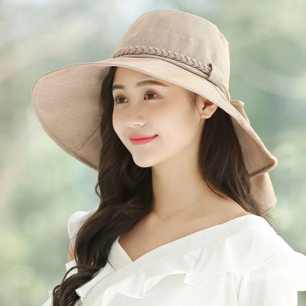 Bow Sun Hat Wide Brim Fisherman Hat Fashion Beach Hat Outdoor