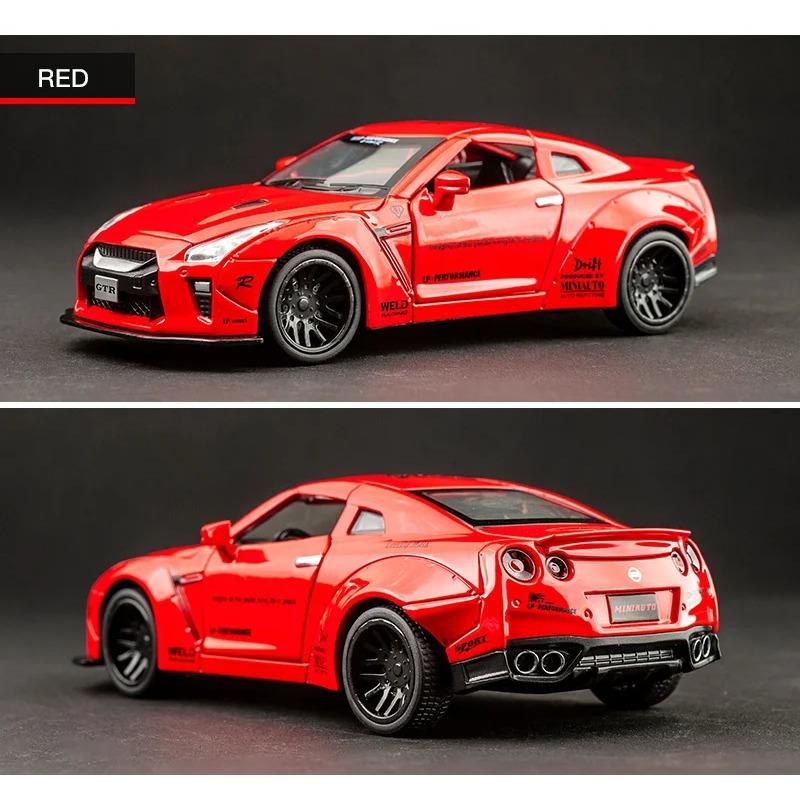 1/32 NISSAN GTR Race Legering Bilmodell Diecasts og leketøy Kjøretøy Lekebiler Gratis frakt Barneleker for barn Gaver Gutteleke
