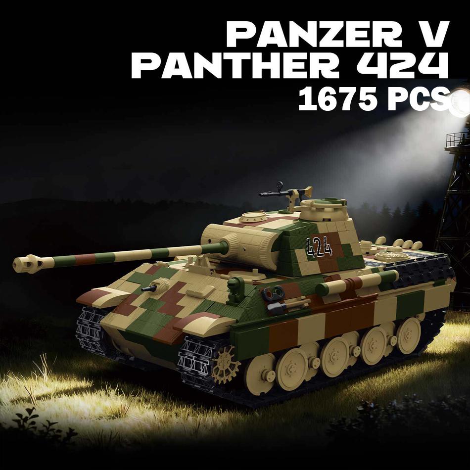 Bai Fen Bai Dolls And Toys Boys Ww2 Military German Panther Ausf G 424 Tank Building Blocks War World 2 Panzer V Tank Model Assembly Bricks Toys Kids Gifts