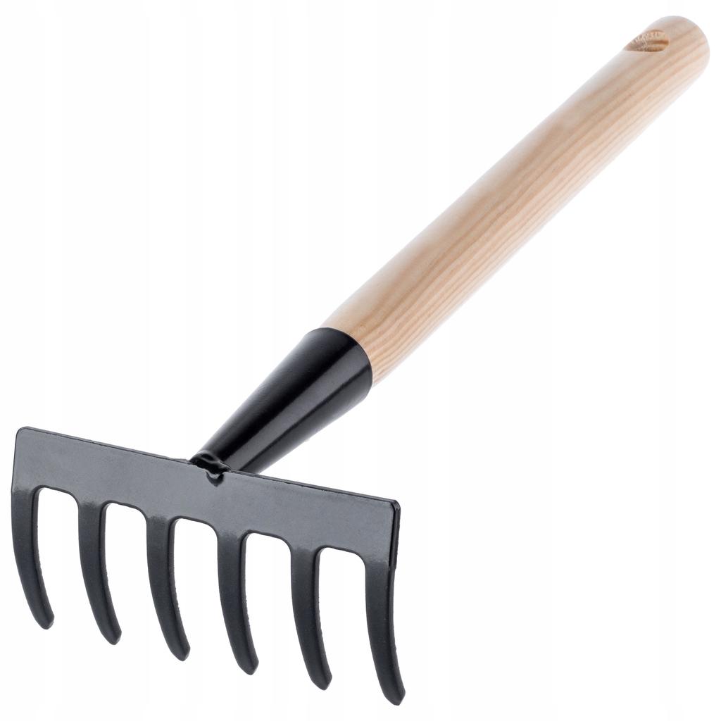 KADAX Metal Garden Rake 6-Tine Handle
