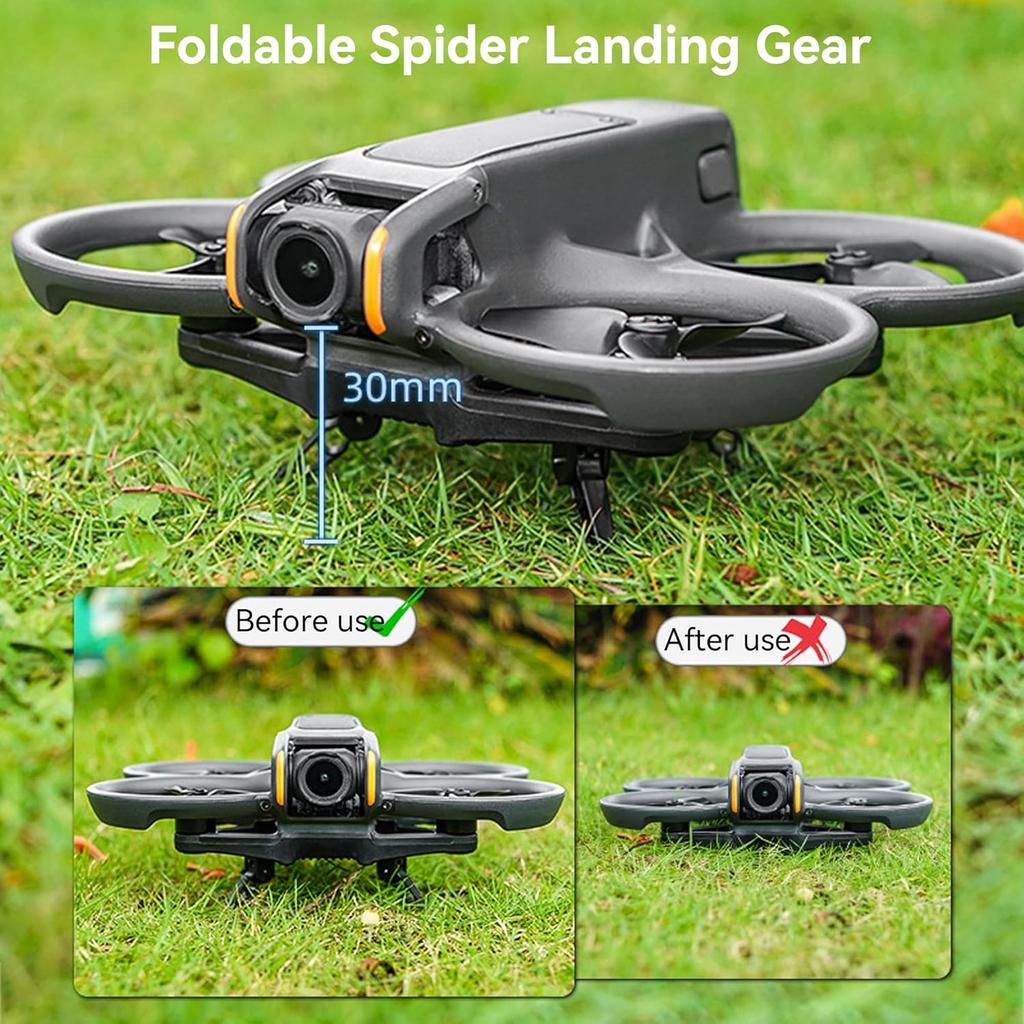 Avata 2 Accessories Set - with Propellers Gimbal Bumper Guards Protector Low Noise Blades Spider Landing Gear Camera Lens Cover for DJI Avata 2 Drone