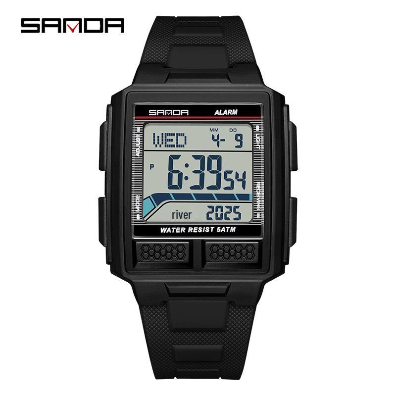 Sanda Men's Large Screen Luminous Multifunctional Waterproof Countdown Wristwatch