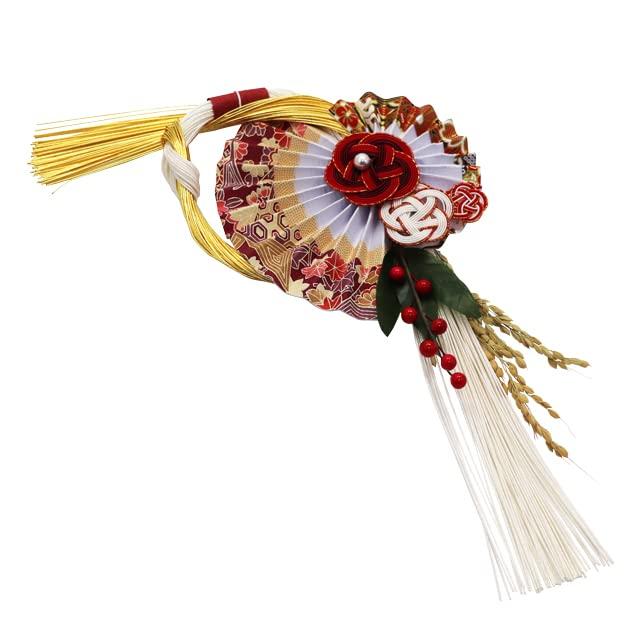 Osaka Choseido New Decoration for the Shimenawa Modern and Stylish Shimekazari Wreath with Approximately 38cm Layered Plum Blossom Beckoning Cat