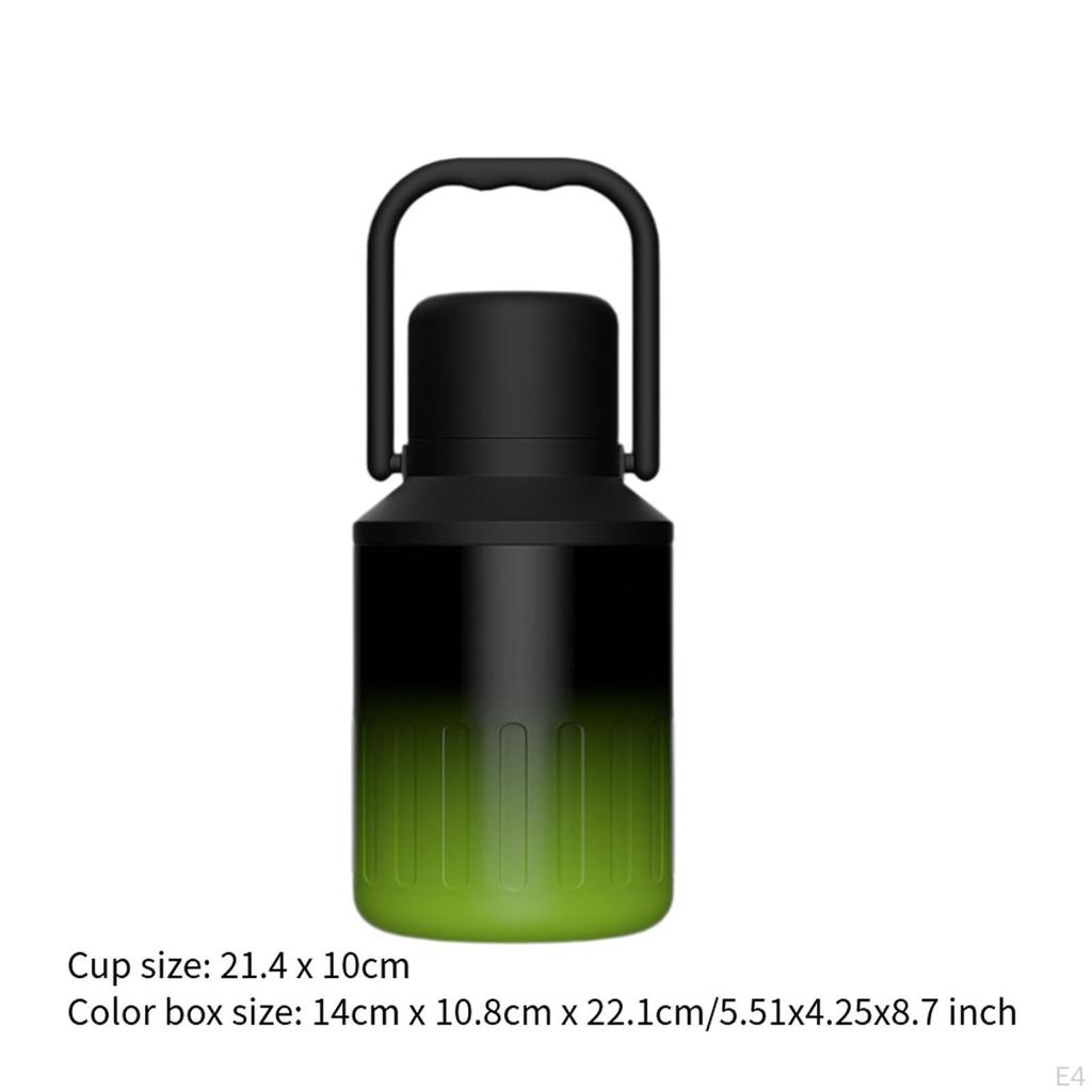 Insulated Water Bottle Drink 1000ml Portable with Handle Thermal Mug for Running