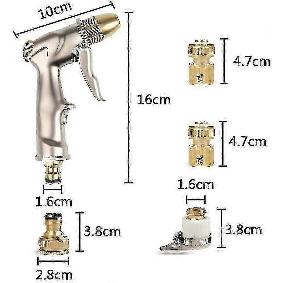 Garden Shower High Pressure Garden Spray Gun, Metal Garden Hand Shower Adjustabl
