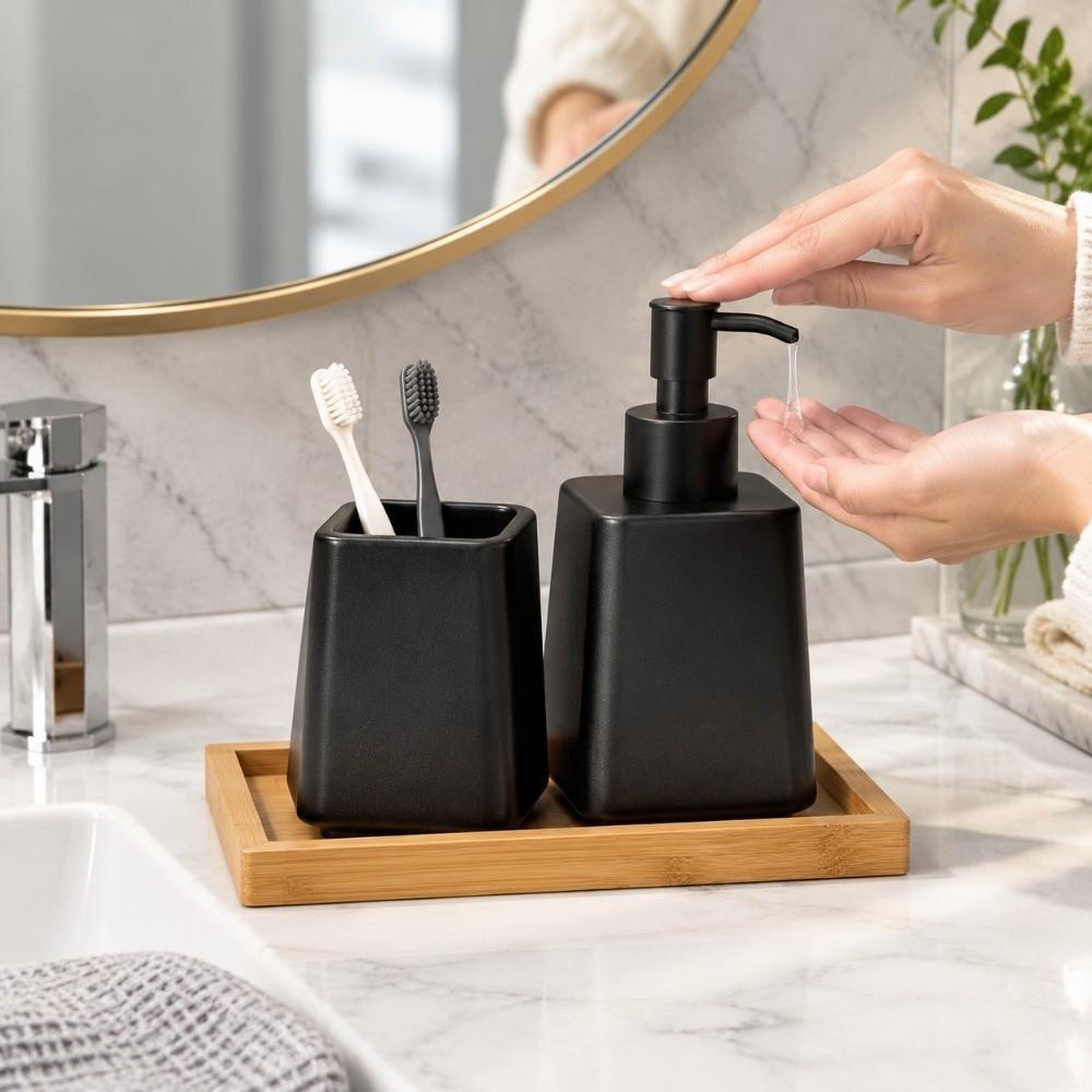 Ceramic Lotion Pump Bottle Press Pump Design Shampoo Bottle Dispenser Bathroom