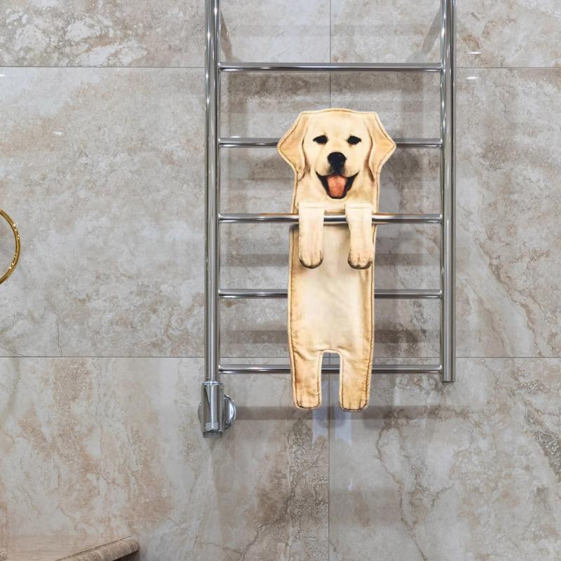 

Полотенце для рук с забавной собакой для ванной комнаты, кухни, реалистичное хлопковое полотенце для мытья посуды с изображением кошки, щенка, котенка, супер впитывающее, мягкое для украшения дома A(60x16cm) как