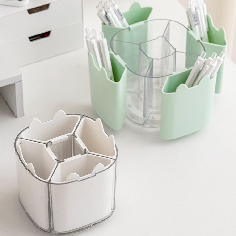 Pencil Case 360° Rotating Pen Holder Large Capacity Makeup Brush Holder  School Office