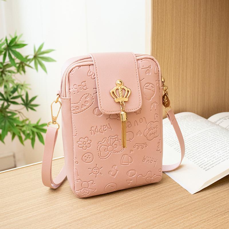 

Sweet And Fresh 2022 Ladies Bag Cross-border Bag Women s Casual Simple Embossed Shoulder Bag рожевий