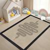 Light Background Geometric Snake Pattern Carpet Minimalist Animal Style Non-Slip Soft Mat for Living Room Bedroom