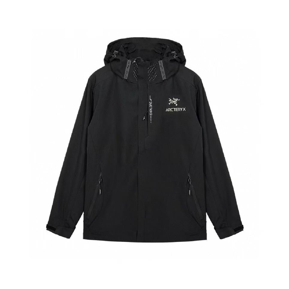 Unisex Waterproof Windproof Hooded Jacket for Mountaineering, Lightweight, Printed, Single-layer.