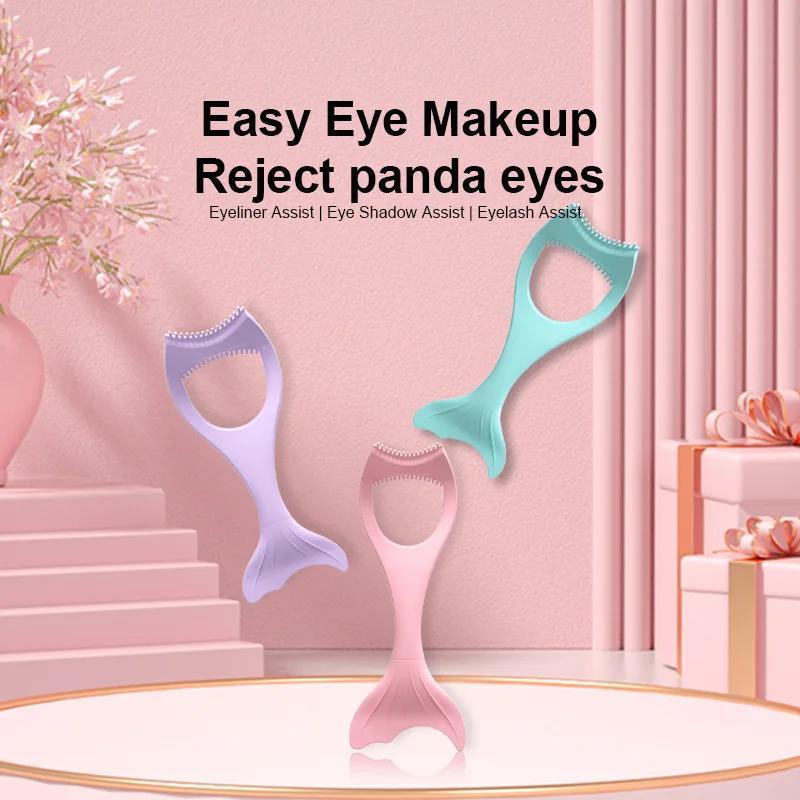 Multifunctional Silicone Eyeliner Stencil Winged Tip Eyeliner Aid Eyeshadow Molds Eyelash Guide Template Lazy Quick Makeup Tool
