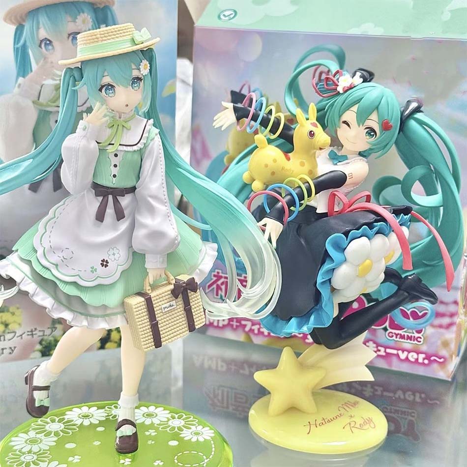 Hatsune Miku Desktop Cute Action Figure 20cm Neko Ears T-Shirt Ver. Anime Figurine Kawaii Girl Model Toy - Adorable Decor wi di