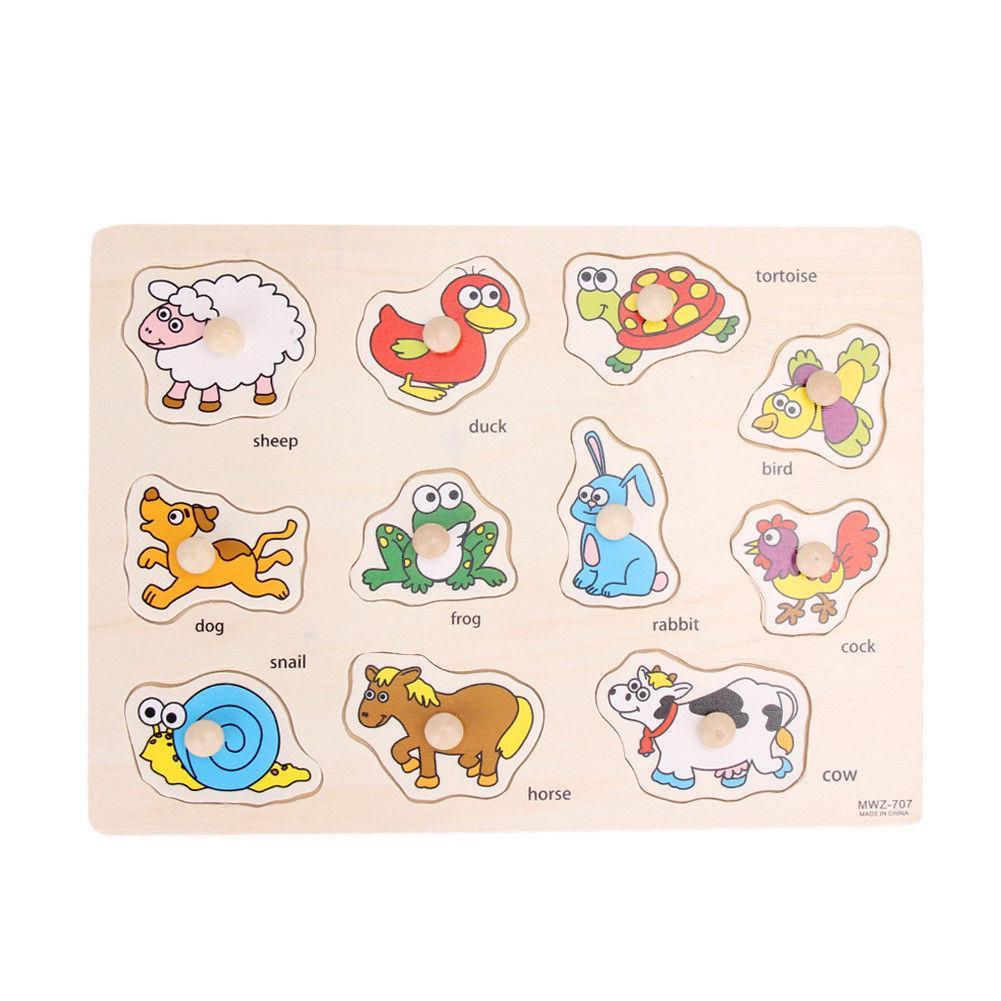 Colorful Alphabet Wooden Pegged Puzzle For Boys And Girls Above 3 Years Old