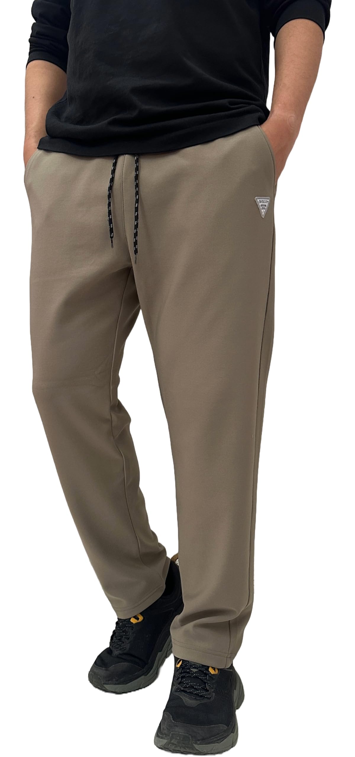

Outdoor Products Men s Knit Fleece-Lined Easy Pants, Sizes M, L, and LL (JP, Alphabet, L, Beige)