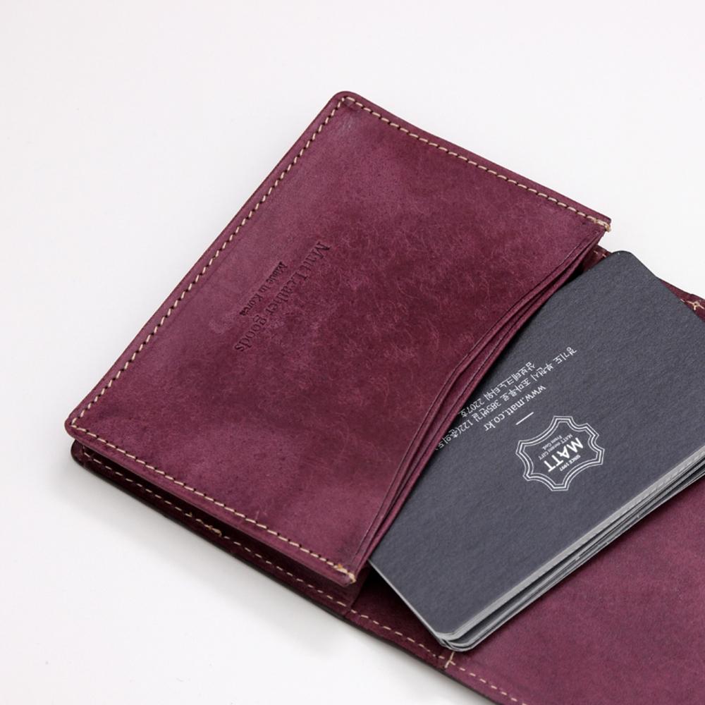 Matt Classic Pueblo Cowhide Engraved Card Holder Purple