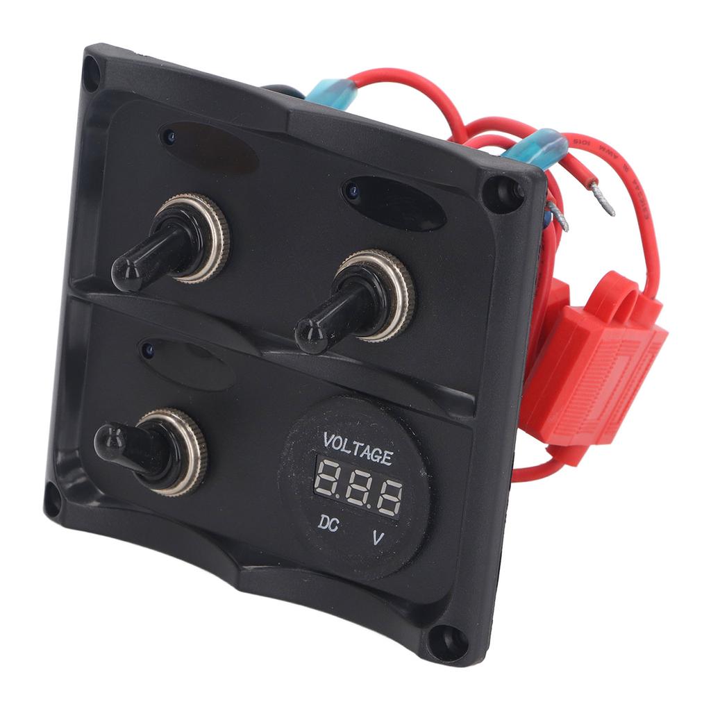 Panel przełączników kołyskowych 3-pozycyjny LED Wodoodporny DC12V?Skrzynka bezpiecznikowa 24V z wyświetlaczem do łodzi morskich