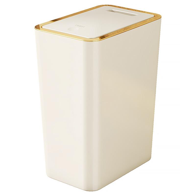 9.5L Nordic Trash Can with One-Touch Lid Bin Deodorant Waterproof Dustbin Kitchen Living Room Small Wastepaper Basket