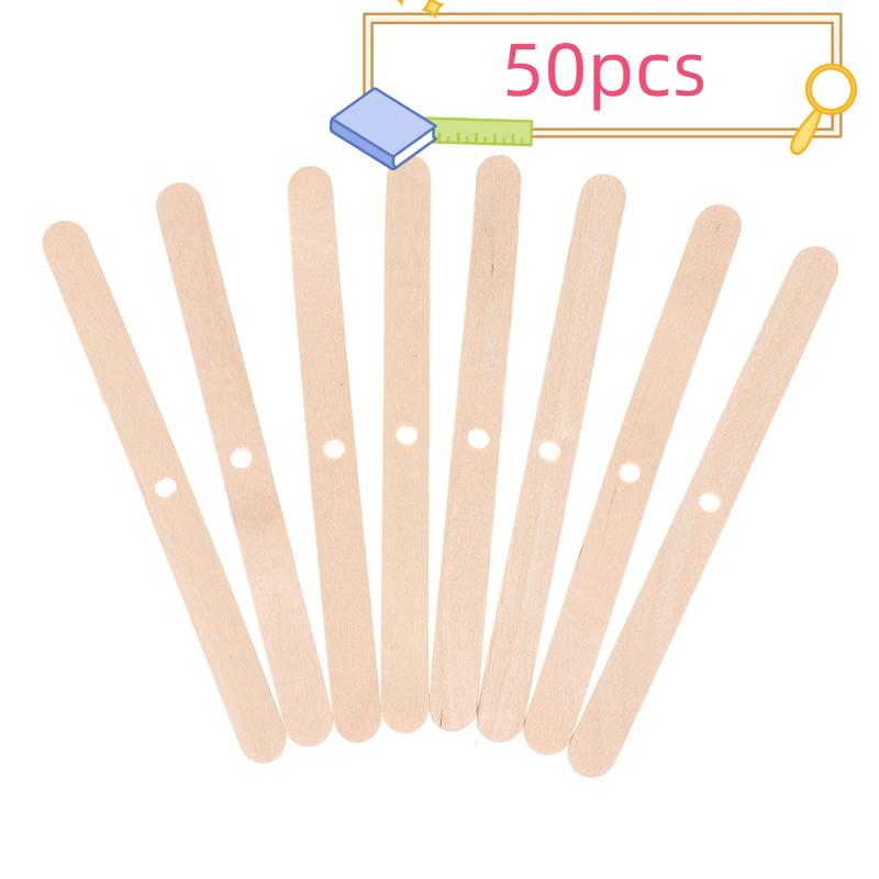 50pcs Wooden Candle Wick Holders Candles Mold Fixed Bracke Porous Wooden Holders Centering Device Bar for Candle Making