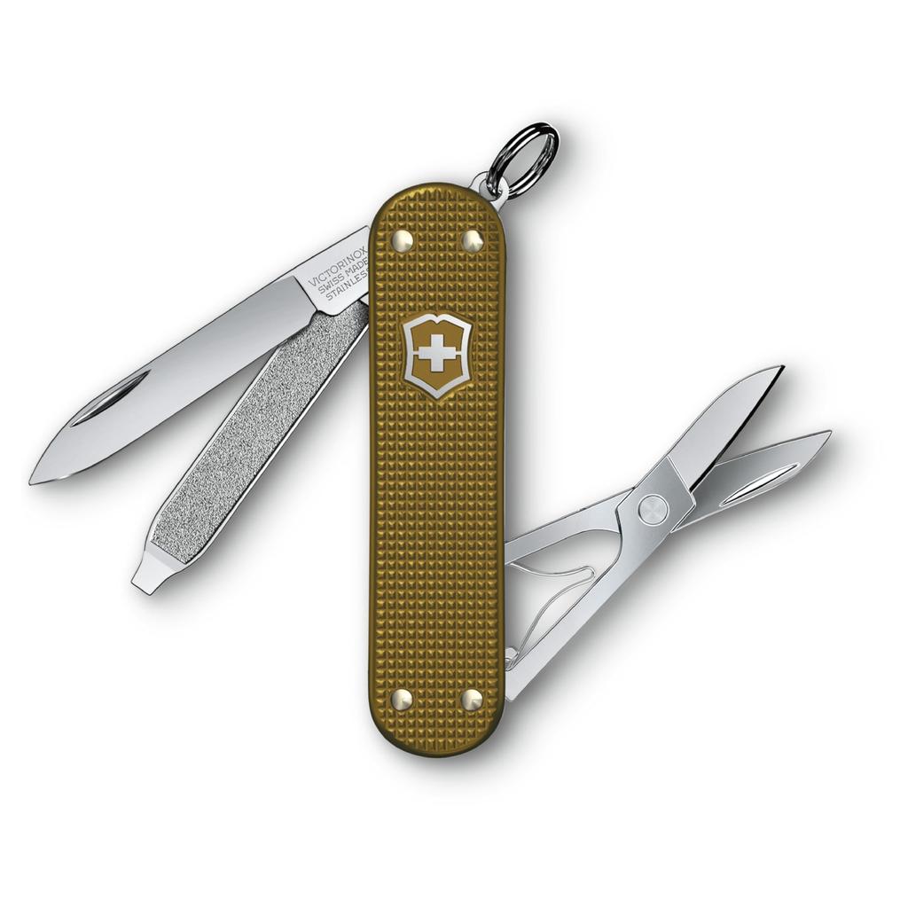 Victorinox Klasický švýcarský armádní nůž SD ALOX Limited Edition 2024 Terra Brown, multifunkční nůž, venkovní nůžky s plochým šroubovákem, švýcarský