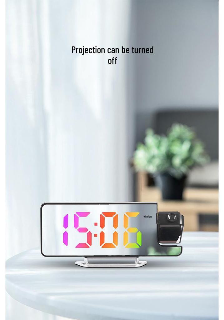 LED Large Screen Projection Alarm Clock with Temperature Display - Popular with Internet Celebrities