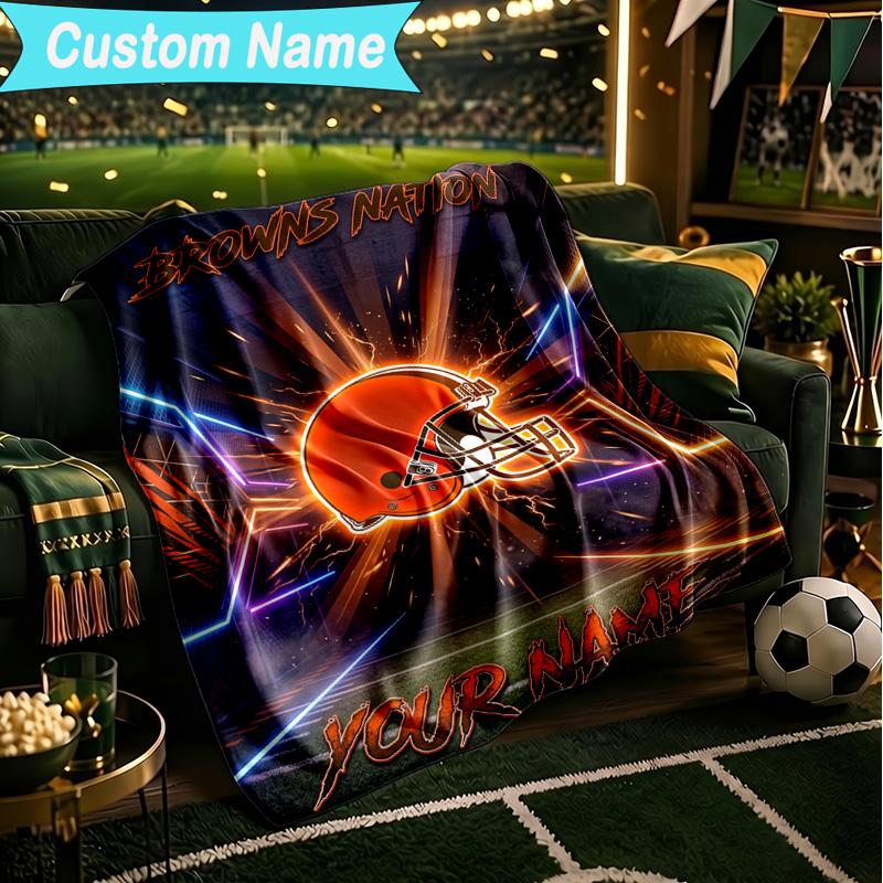 1PC Custom Name Blanket Cincinnati-Bengals Helmet Flannel Blankets Patterns Throw Blanket All-Season Soft Gift for Couch, Bed, Camping, Birthday Gifts
