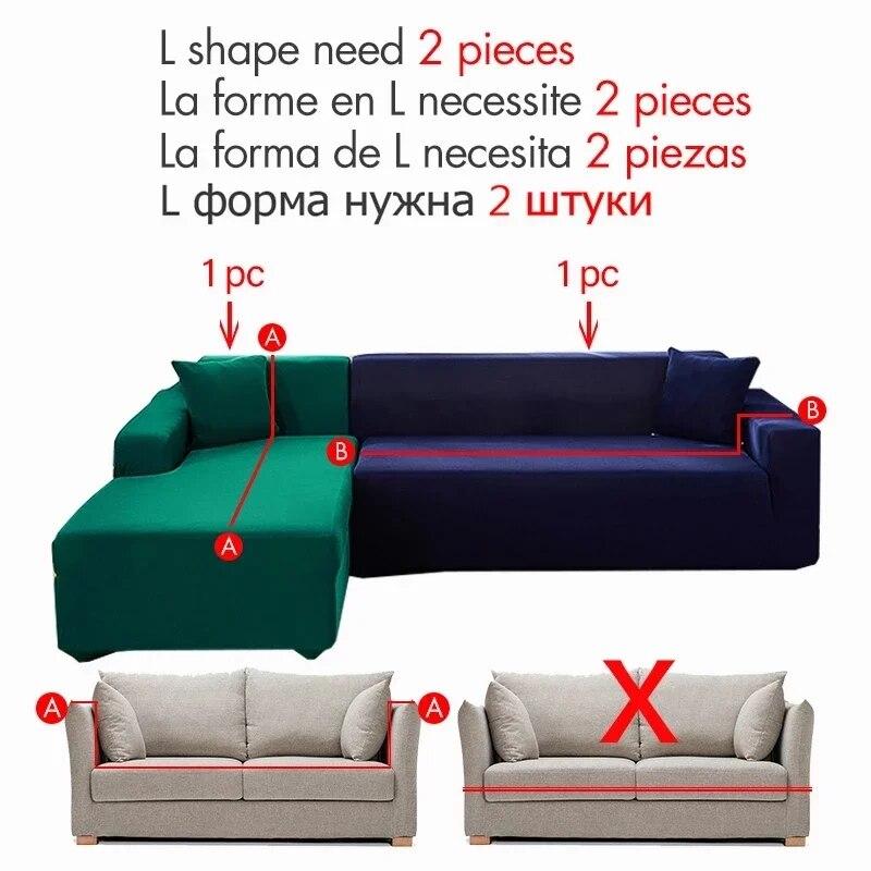 1/2/3/4 Seater Thicken Elastic Jacquard Sofa Cover Slipcover Stretch Polar Fleece L Shape Corner Sofa Covers for Living Room