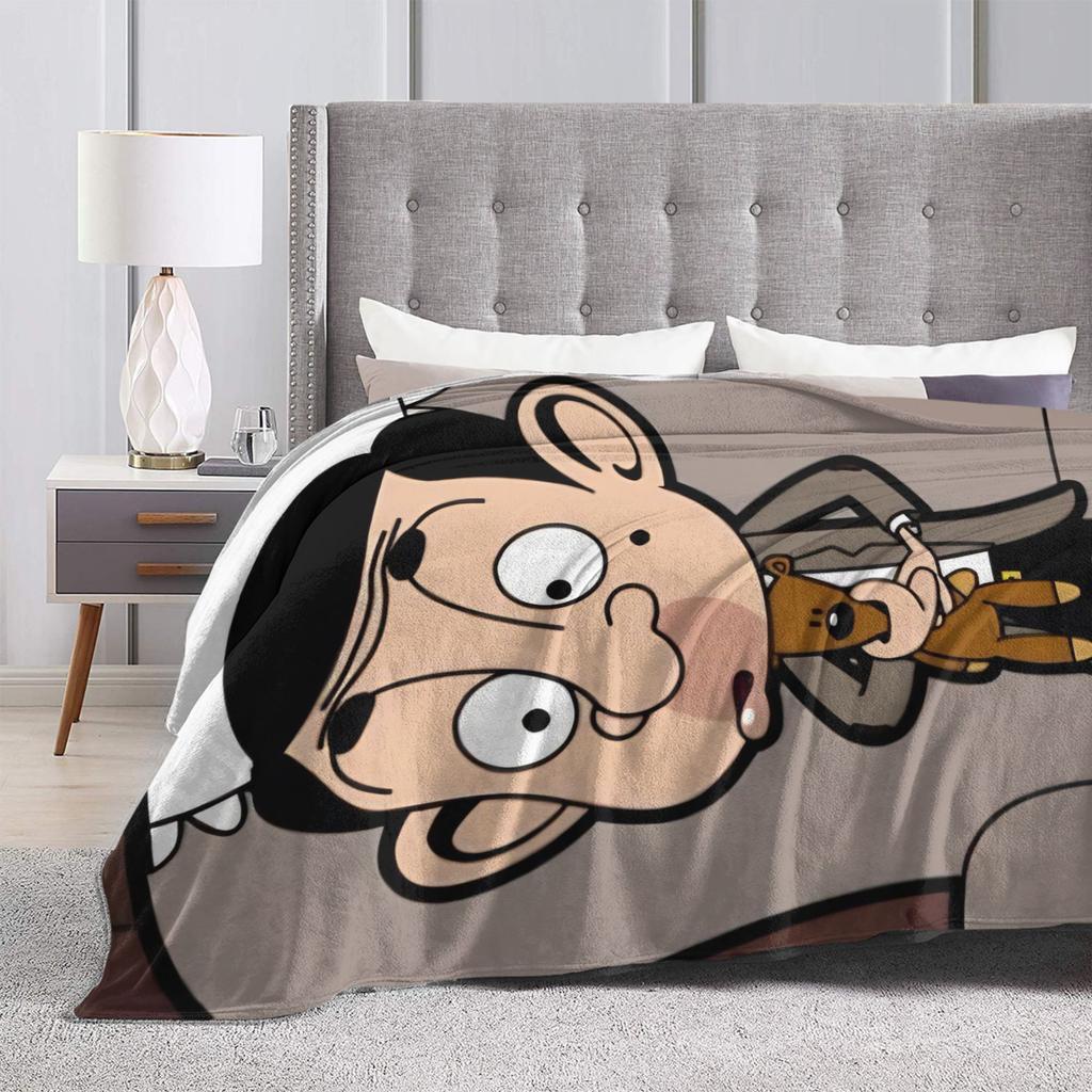 Funny Mr. Beans Blankets Cartoon Wool Awesome Warm Throw Blanket For Bedding Lounge Winter,