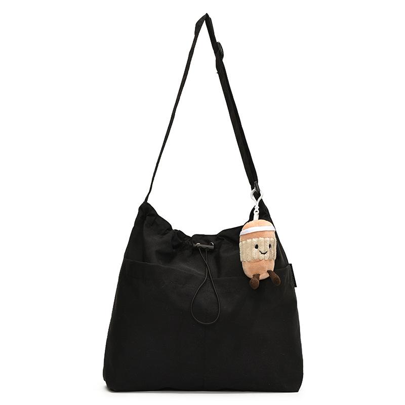 Women's Solid Color Tote Bag Wide Shoulder Strap Shoulder Bag Crossbody Bag