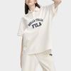 Fila American Series Buchstabenaufdruck Lässiges Lockeres Kurzarm-Poloshirt Unisex-Poloshirts Milchsalzweiß F11U329105FIV