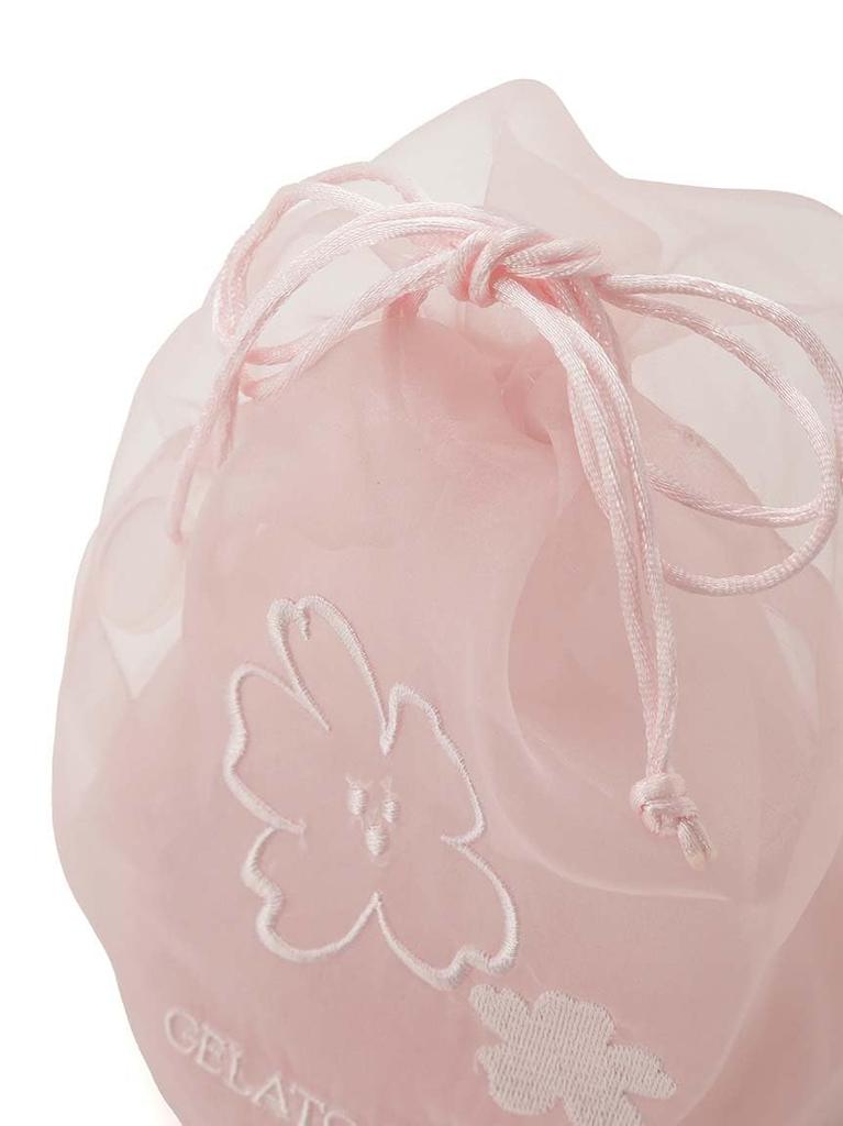 Sakura Embroidered Organza Drawstring Pouch PWGB251713 PNK [Gelato Pique] [SPRING]